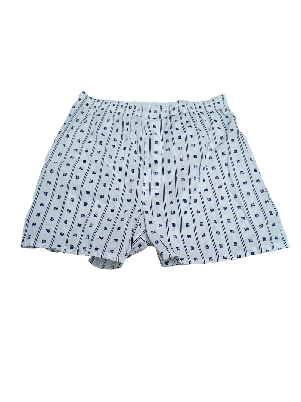 Vintage Fruit of Loom Blue Geometric Print Cotton Blend Boxer Mens Medium 34-36